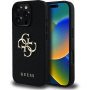 Guess Szemcsés 4G fém logós tok iPhone 16 Pro készülékhez - fekete