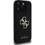 Guess Szemcsés 4G fém logós tok iPhone 16 Pro készülékhez - fekete