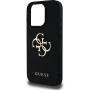Guess Szemcsés 4G fém logós tok iPhone 16 Pro készülékhez - fekete