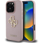 Guess Szemcsés 4G fém logós tok iPhone 16 Pro készülékhez - rózsaszín