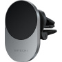 Satechi Mágneses autós szellőzőnyílás-tartó vezeték nélküli töltéssel iPhone-hoz - Space Grey