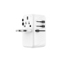 FIXED Voyager univerzális utazó adapter 3x USB-C / USB-A porttal és kihúzható dugókkal - 120W - fehér
