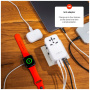 FIXED Voyager univerzális utazó adapter 3x USB-C / USB-A porttal és kihúzható dugókkal - 120W - fehér