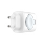 FIXED Power Socket töltőadapter USB-C / USB-A portokkal és kihajtható töltővel Apple Watch-hoz - 33W - fehér