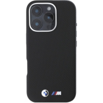 BMW M Kevlar fém logós tok iPhone 16 Pro készülékhez - fekete