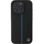 Mercedes Blue Stripe borító MagSafe-el* iPhone 16 Pro készülékhez - fekete