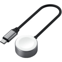 Satechi mágneses gyorstöltő kábel - USB-C mágneses puckhoz Apple Watch-hoz - 20 cm - űrszürke