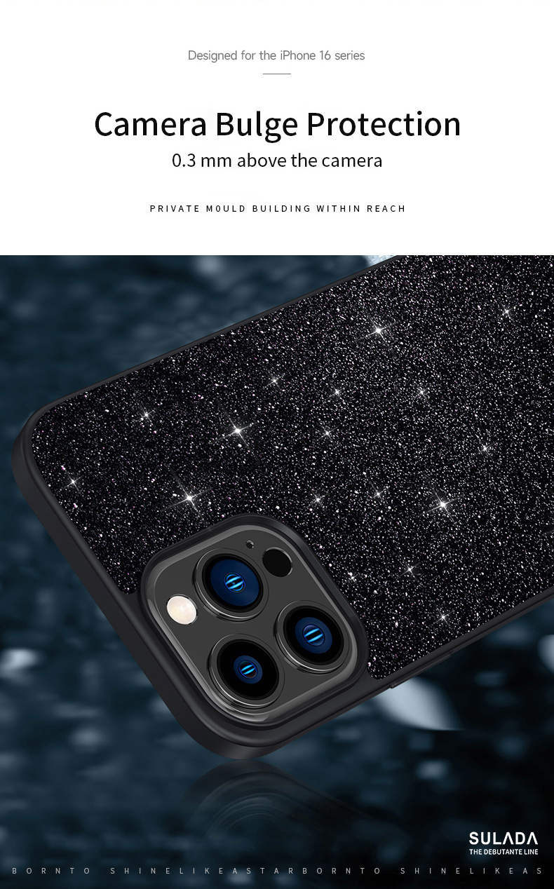 SULADA elegáns csillogó borítás iPhone 16 Pro Max-hoz - arany SULADA elegáns csillogó borítás iPhone 16 Pro Max-hoz - arany