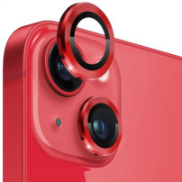 NORTHJO hátsó kamera lencsevédő üveg fémkerettel iPhone 13 / 13 mini készülékhez - piros