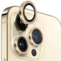 NORTHJO edzett üveg fémkerettel a hátsó kamera lencséjének védelmére - iPhone 13 Pro / 13 Pro Max - arany