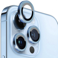 NORTHJO edzett üveg fémkerettel a hátsó kamera lencséjének védelmére - iPhone 13 Pro / 13 Pro Max - kék