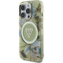 Guess IML Glitter Magnolia és Triangle Logo tok MagSafe-el* iPhone 16 Pro-hoz - zöld