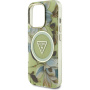 Guess IML Glitter Magnolia és Triangle Logo tok MagSafe-el* iPhone 16 Pro-hoz - zöld
