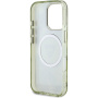 Guess IML Glitter Magnolia és Triangle Logo tok MagSafe-el* iPhone 16 Pro-hoz - zöld