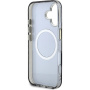 Guess IML Glitter Magnolia és Triangle Logo tok MagSafe-el* iPhone 16-hoz - fekete