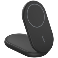 BELKIN Boost Charge Qi2 2 az 1-ben összecsukható mágneses vezeték nélküli állvány iPhone/AirPods készülékekhez - 15W - fekete