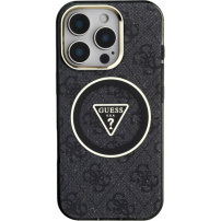 Guess IML 4G csillogó és háromszög logós tok MagSafe-el* iPhone 16 Pro készülékhez - szürke