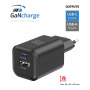Swissten GaN töltő adapter USB-C / USB-A portokkal - 45W - fekete