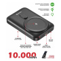 Swissten vezeték nélküli MagSafe powerbank állvánnyal és USB-C porttal - 10 000 mAh - fekete