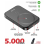 Swissten vezeték nélküli MagSafe powerbank állvánnyal és USB-C porttal - 5 000 mAh - fekete