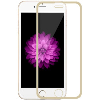 Extra ellenálló edzett üveg (Tempered Glass) - első részre - Apple iPhone 6 / 6S - arany vékony keret