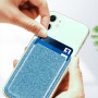 Csillogó öntapadó kártyatároló a telefon hátoldalára - iPhone - fekete