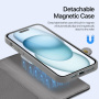 DUX DUCIS Lawa 2 az 1-ben levehető flip tok MagSafe-el és pénztárcával iPhone 15 Plus készülékhez - szürke
