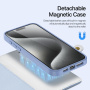 DUX DUCIS Lawa 2 az 1-ben levehető flip tok, MagSafe és pénztárca iPhone 15 Pro készülékhez - kék