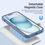 DUX DUCIS Lawa 2 az 1-ben levehető flip tok MagSafe-el és pénztárcával iPhone 15-höz - kék
