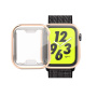 Metálfényű behajtható tok puha műanyagból kijelzővédővel Apple Watch 40mm számára - rózsaszín-arany