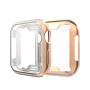 Metálfényű behajtható tok puha műanyagból kijelzővédővel Apple Watch 40mm számára - rózsaszín-arany