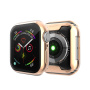 Metálfényű behajtható tok puha műanyagból kijelzővédővel Apple Watch 40mm számára - rózsaszín-arany