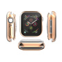 Metálfényű behajtható tok puha műanyagból kijelzővédővel Apple Watch 40mm számára - rózsaszín-arany