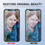 ENKAY üveg csillogó kerettel a hátsó kamera lencséi védelmére iPhone 14 Pro / 14 Pro Max - szivárvány