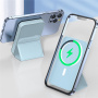 Appleking vezeték nélküli MagSafe power bank állvánnyal és USB-C porttal - 5000 mAh - fekete
