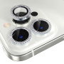 NORTHJO üveg strasszokkal az iPhone 12 Pro Max hátsó kamera lencséjének védelmére - ezüst
