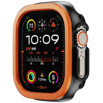 Behajtható tok fémkerettel a kijelző körül Apple Ultra 49mm karóra - narancs
