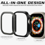 Behajtható tok fémkerettel a kijelző körül Apple Ultra 49mm karóra - narancs