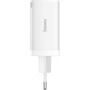 Baseus GaN5 Pro gyorstöltő adapter szett 2x USB-C / USB-A porttal és USB-C - USB-C kábellel - 65W - 1 m - fehér