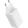 Baseus GaN5 Pro gyorstöltő adapter szett 2x USB-C / USB-A porttal és USB-C - USB-C kábellel - 65W - 1 m - fehér