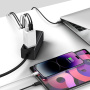 Baseus GaN5 Pro gyorstöltő adapter szett 2x USB-C / USB-A porttal és USB-C - USB-C kábellel - 65W - 1 m - fehér