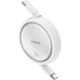 Baseus Free2Draw mini kihúzható töltő- és adatkábel - USB-C - USB-C - 1 m - fehér