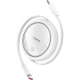 Baseus Free2Draw mini kihúzható töltő- és adatkábel - USB-C - USB-C - 1 m - fehér
