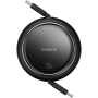 Baseus Free2Draw mini kihúzható töltő- és adatkábel - USB-C - USB-C - 1 m - fekete