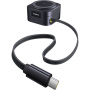 Baseus PicoGo 2 az 1-ben vezeték nélküli MagSafe töltő kihúzható USB-C kábellel iPhone / AirPods / MacBook készülékekhez - 67W - fekete