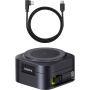 Baseus PicoGo 2 az 1-ben vezeték nélküli MagSafe töltő kihúzható USB-C kábellel iPhone / AirPods / MacBook készülékekhez - 67W - fekete