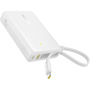 Baseus PicoGo powerbanka beépített USB-C kábellel és USB-C / USB-A portokkal - 10 000 mAh - fehér