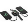 ENERGEA MagPac Mini Plus vezeték nélküli MagSafe powerbank 2x beépített USB-C kábellel és USB-C porttal - 10 000 mAh - fekete