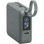 ENERGEA MagPac Mini Plus vezeték nélküli MagSafe powerbank 2x beépített USB-C kábellel és USB-C porttal - 10 000 mAh - szürkészöld
