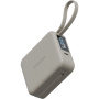 ENERGEA MagPac Mini Plus vezeték nélküli MagSafe powerbank 2x beépített USB-C kábellel és USB-C porttal - 10 000 mAh - bézs